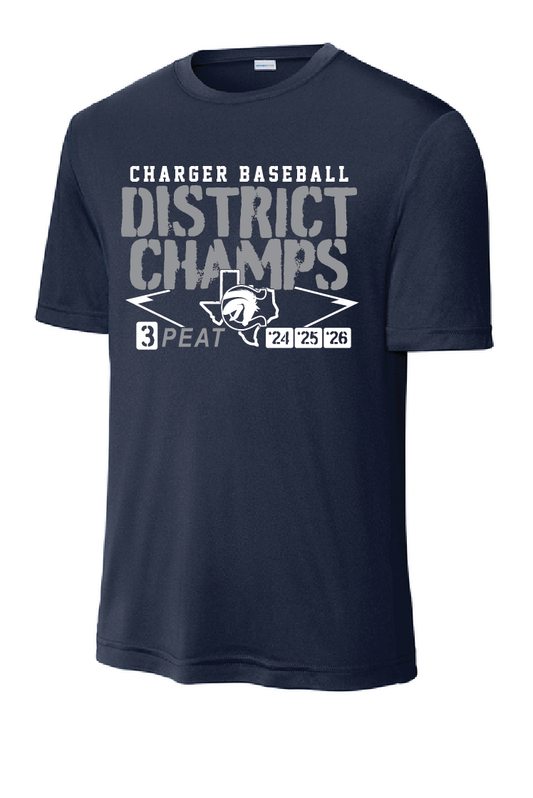 Charger Baseball 3-Peat Performance tee